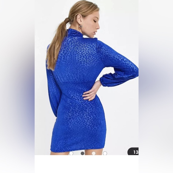 ASOS blue cut out mini dress NEW size 10 - Picture 3 of 5